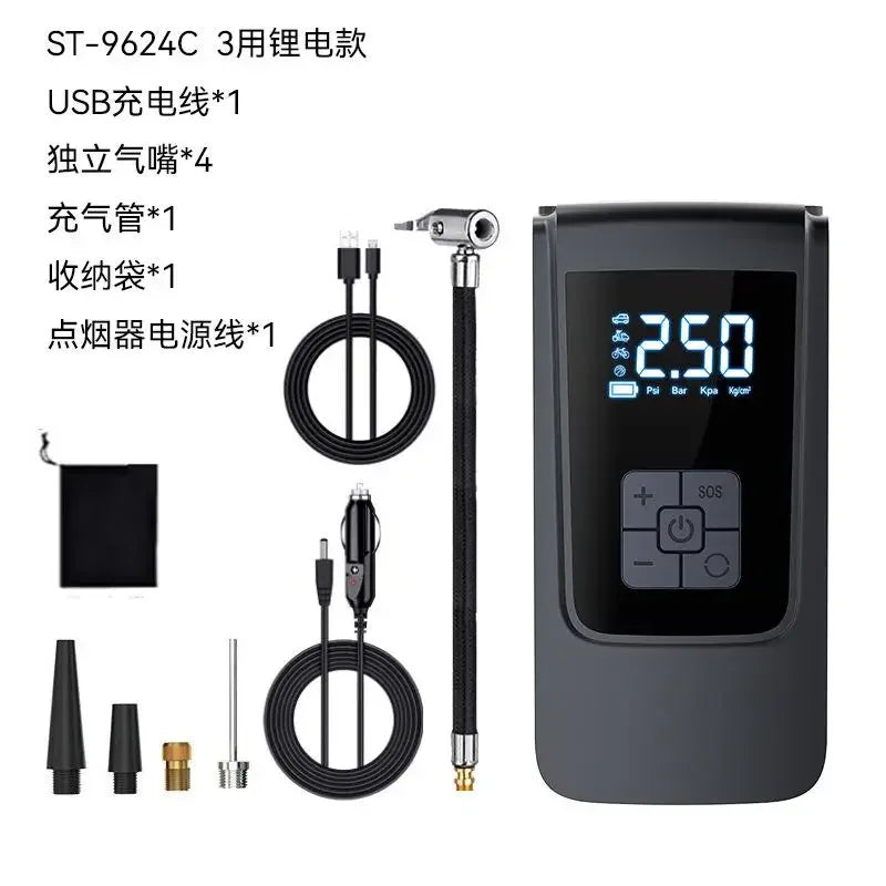 Mini Tire Inflator with Pressure Gauge