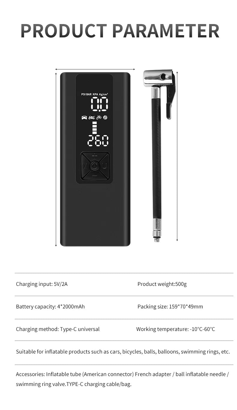8000mAh Portable Air Compressor