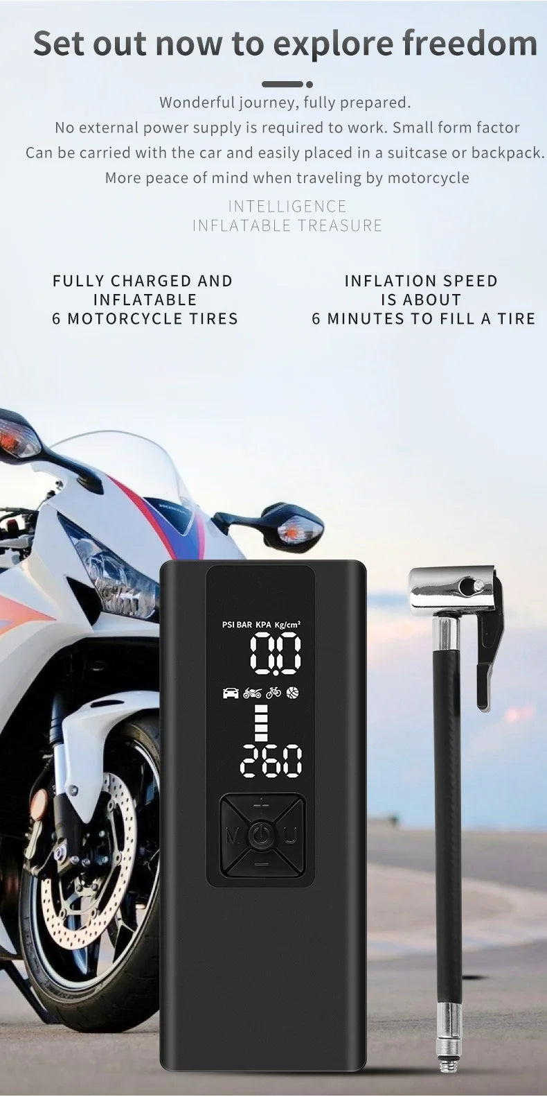 8000mAh Portable Air Compressor