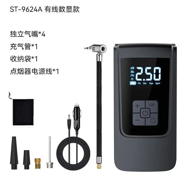 Mini Tire Inflator with Pressure Gauge