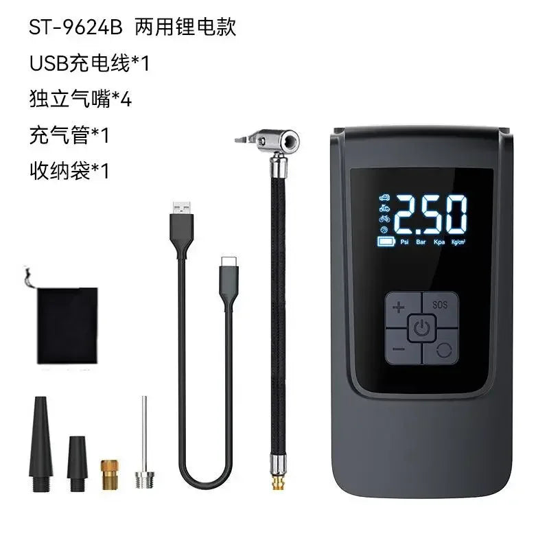 Mini Tire Inflator with Pressure Gauge