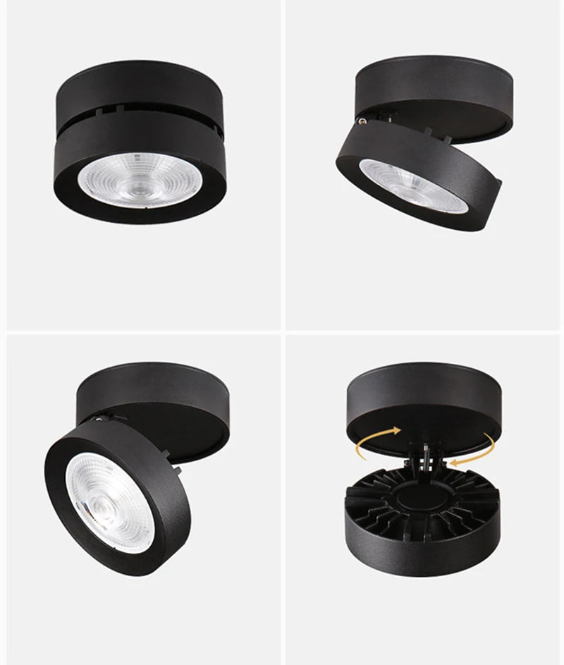 360° Foldable LED Spotlight – Dimmable Ceiling Light