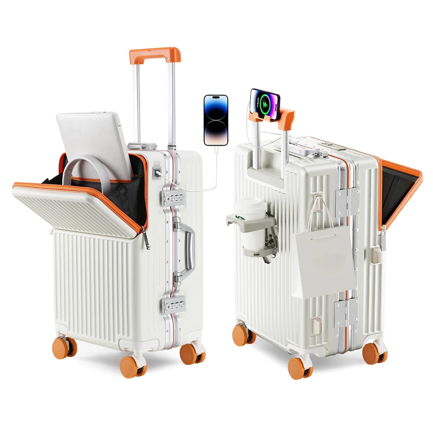 AIWEINY Aluminum Frame Hard Shell Suitcase