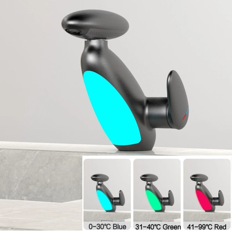 LED Temperature-Sensitive Bathroom Faucet (4 Modes)
