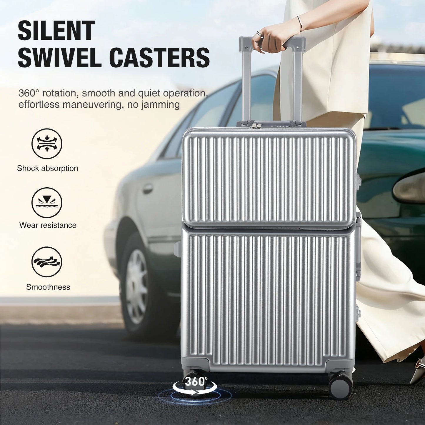 AIWEINY Aluminum Frame Hard Shell Suitcase