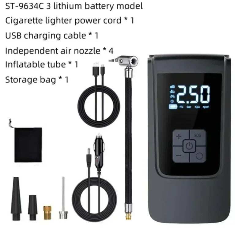 Mini Tire Inflator with Pressure Gauge