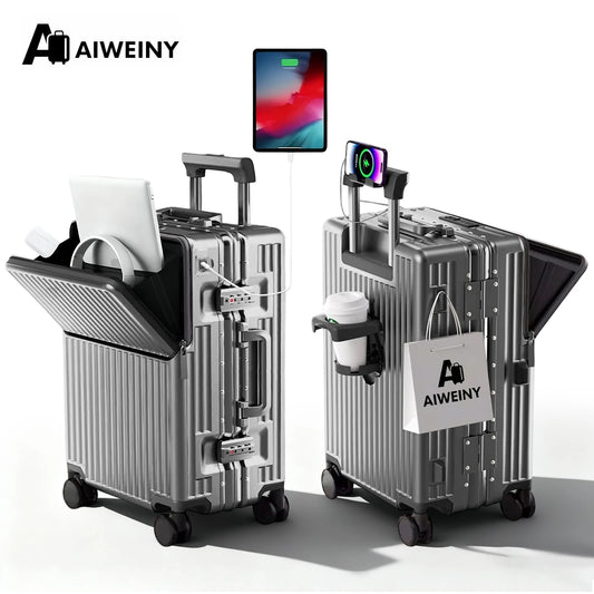 AIWEINY Aluminum Frame Hard Shell Suitcase